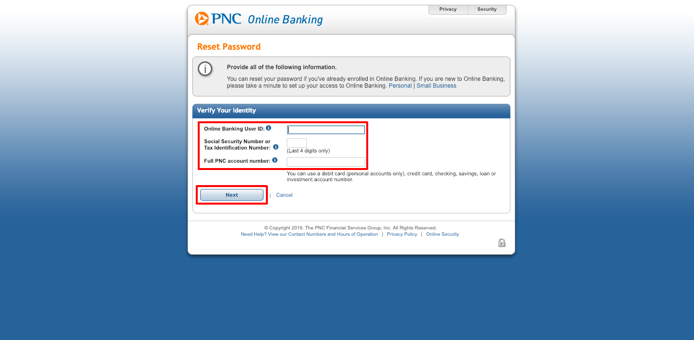 pnc login personal banking