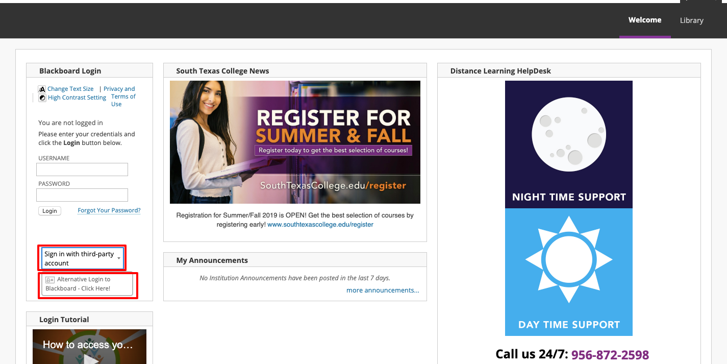 STC Blackboard Alternative login