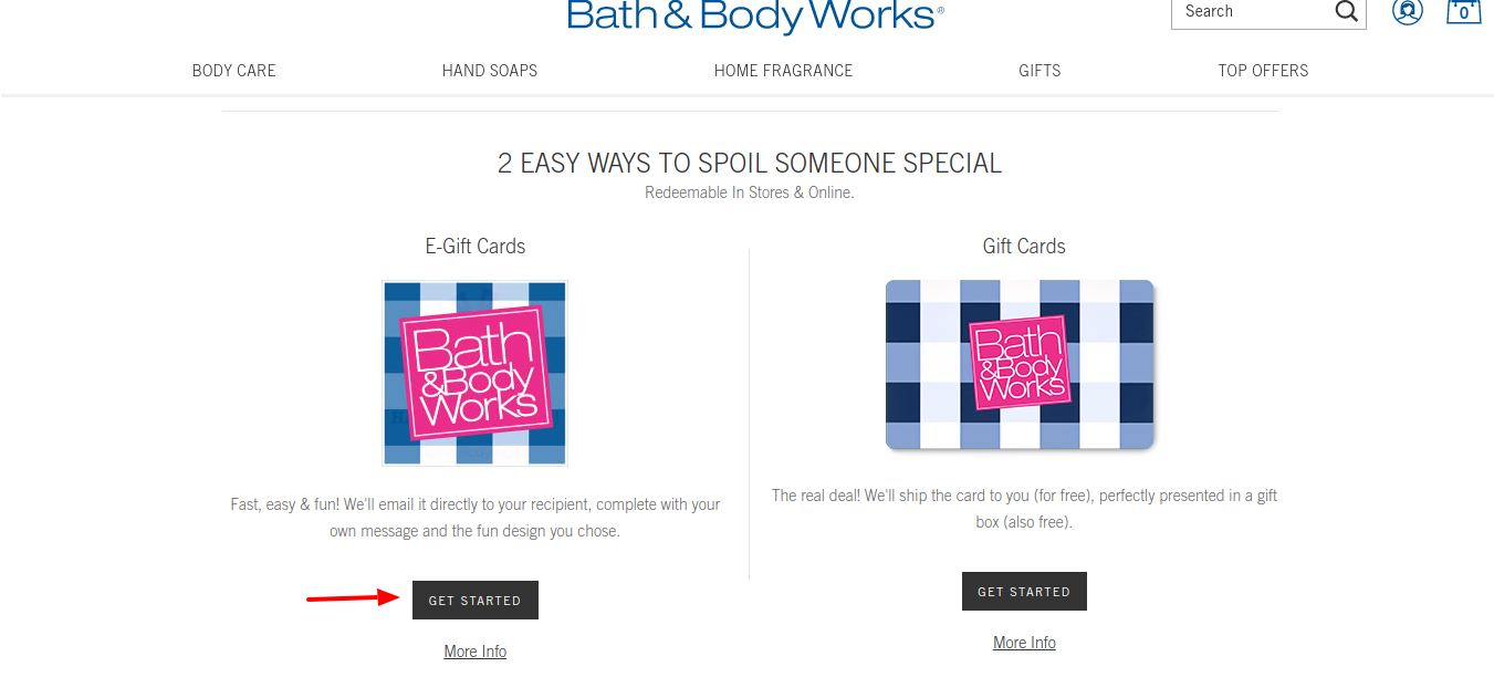 Bath Body Gift Cards