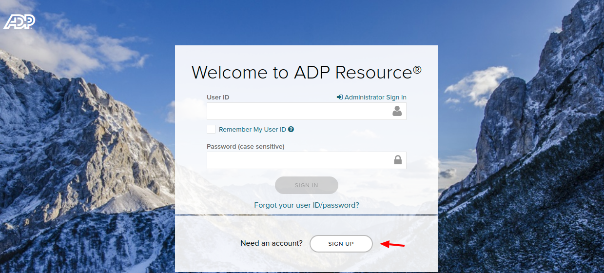 ADP Resource Sign Up