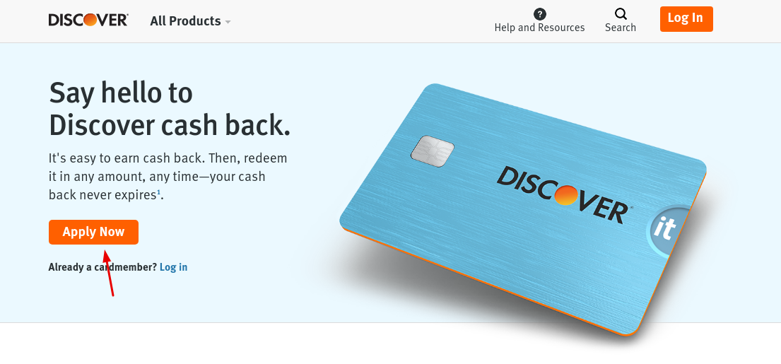 Gap Discover cash back card Apply