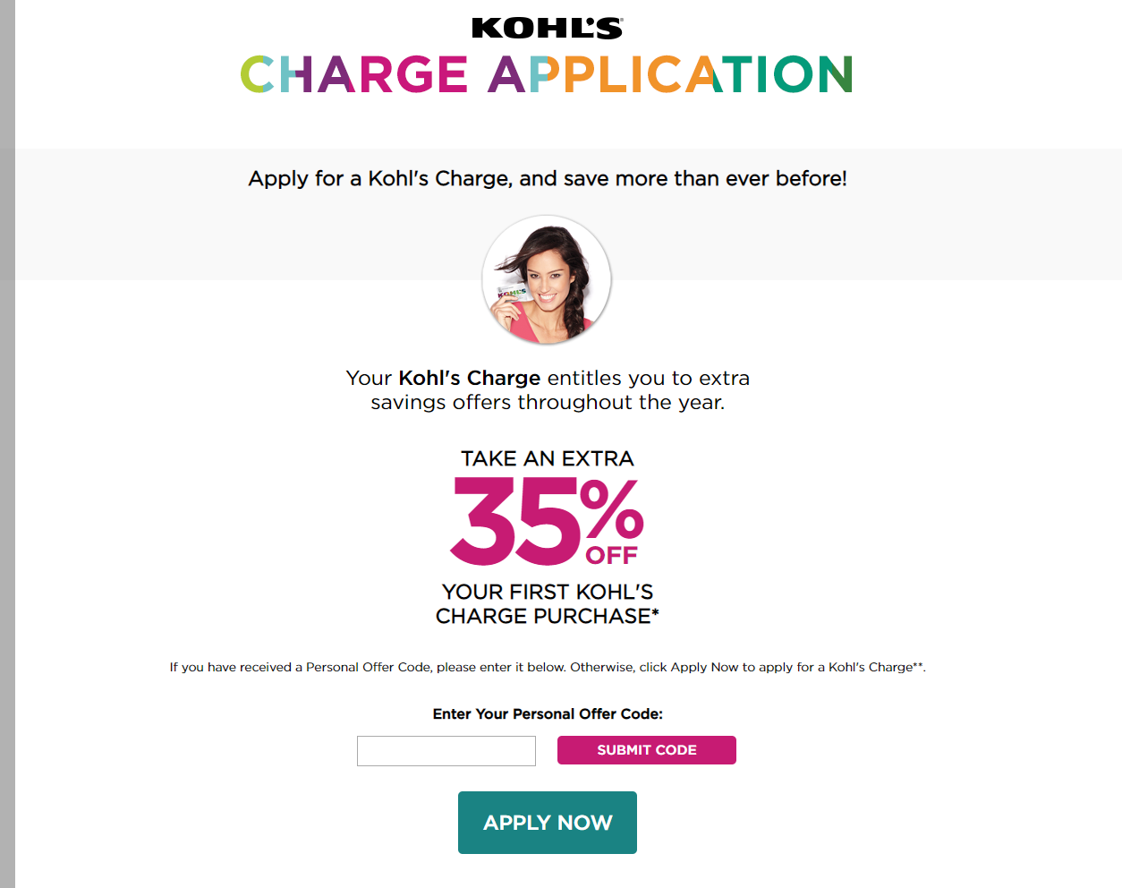 Apply for My Kohl’s Charge card and Manage Online
