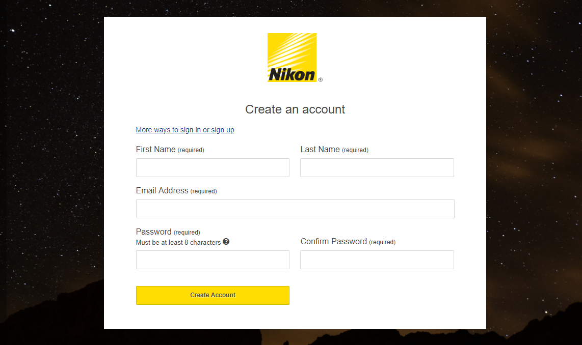 Enroll for Nikon Product Registration